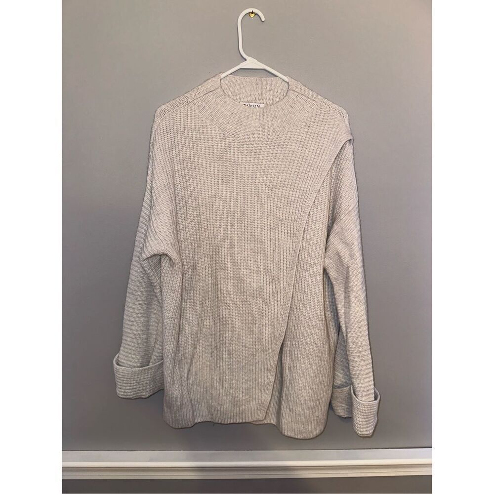 Athleta Azaela Sweater Gray Large Wool Cashmere Blend
